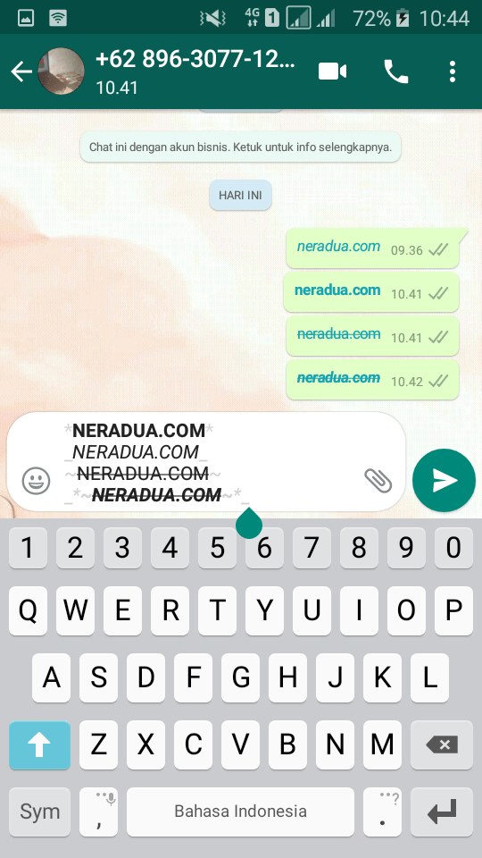 cara mengubah tulisan di whatsapp