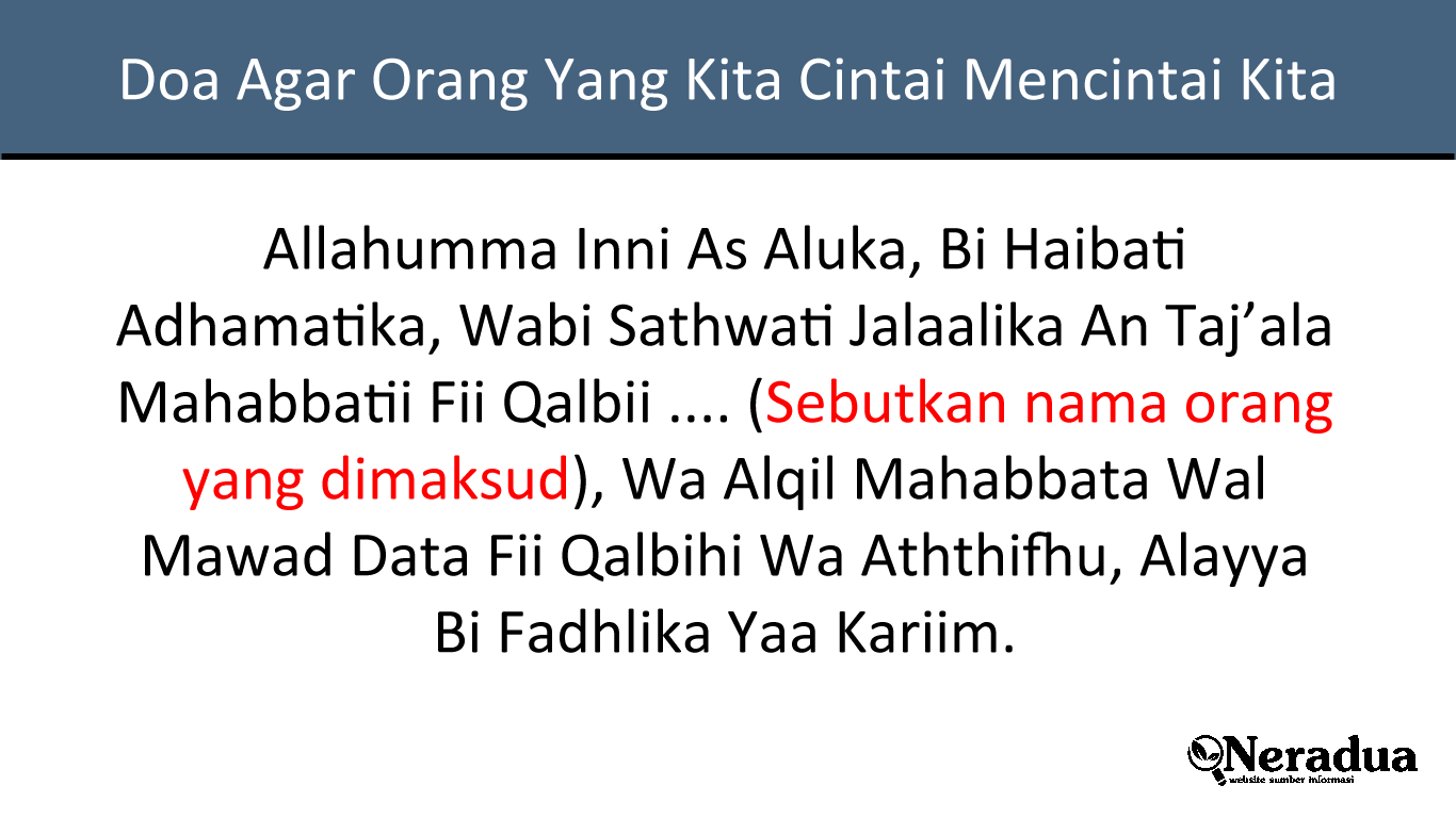 √ Doa Agar Orang Yang Kita Cintai Mencintai Kita Kembali | NERADUA