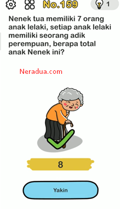 Nenek tua memiliki 7 orang anak lelaki setiap anak lelaki memiliki seorang adik perempuan berapa total anak nenek ini?