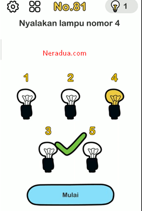 Nyalakan lampu nomor 4  Brain Out