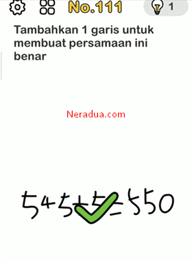 Tambahkan 1 garis untuk membuat persamaan ini benar