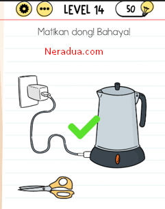kunci jawaban brain test level 14 Matikan Dong Bahaya!