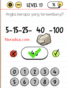 kunci jawaban brain test level 17 Angka berapa yang tersembunyi?