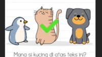 kunci jawaban brain test level 36 Mana si kucing di atas Teks ini?