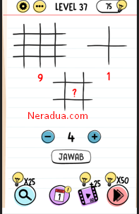 kunci jawaban brain test level 37 Menghitung kotak