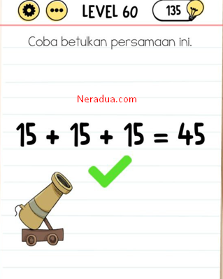 Coba Betulkan Persamaan Ini Brain Test Level 60