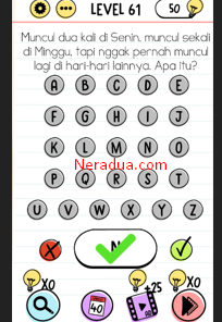 Muncul Dua Kali Di Senin, Muncul Sekali Di Minggu, Tapi Nggak Pernah Muncul Lagi Di Hari-hari Lainnya. Apa Itu? Brain Test Level 61