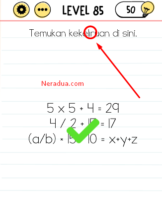 Temukan Kekeliruan Disini Brain Test Level 85