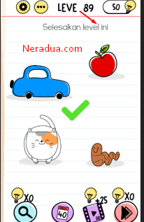 selesaikan Leve Ini Brain Test Level 89