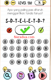 Apa Yang Paling Pas Ditaruh Menggantikan Tanda Tanya? Brain Test Level 130