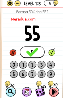 Berapa 50% Dari 55? Brain Test Level 178