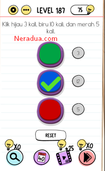 Klik Hijau 3 Kali, Biru 10 Kali, Dan Merah 5 Kali, Brain Test Level 187